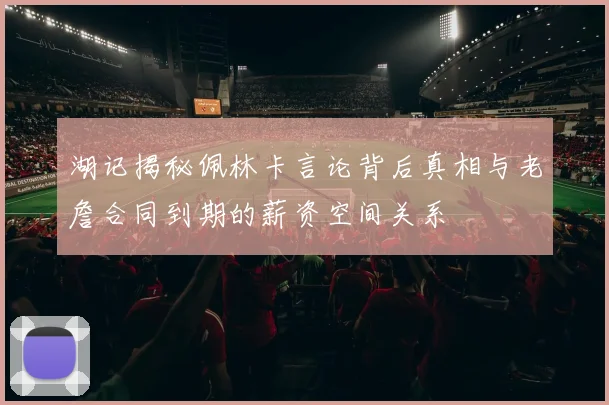 湖记揭秘佩林卡言论背后真相与老詹合同到期的薪资空间关系